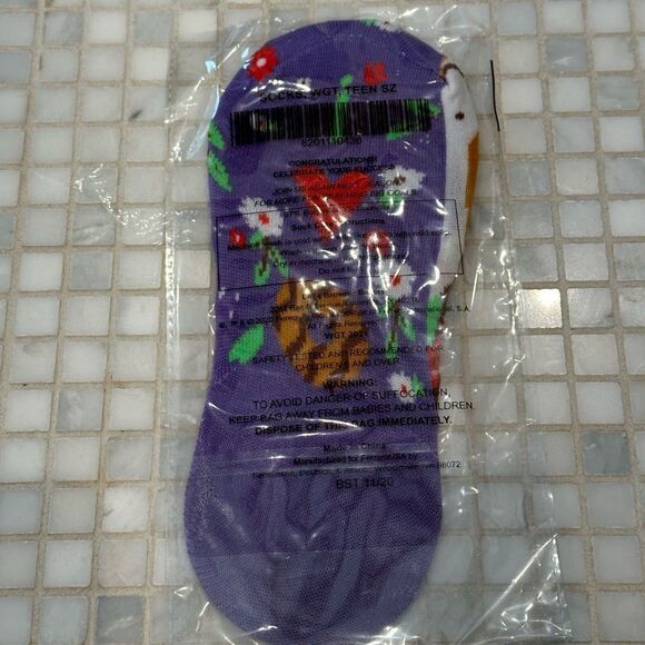 Girl Scouts Cookie Horse Purple Socks NWT - Picture 5 of 5